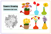 draw a single line illustration of a picture, flower, or plant