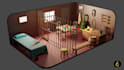 make 3d isometric scenario, diorama in blender