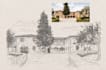 draw custom wedding venue illustration in pen ink style