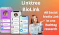 setup and customize linktree bio link landing page