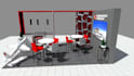3d exhibition booth, stand, and exhibition booth backdrop