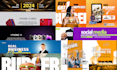 create creative web banner for website ,header and social media or ads