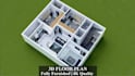 create 3d floor plan with realistic rendering for house or commercial space