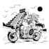 motorcycle club t shirt illustration, custom biker riding artwork