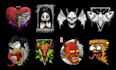 draw unique custom dark art skull closeup illustrations