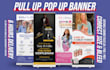 design roller, roll up banner, standee, retractable, pop up, x stand, pull up