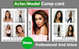 create a unique and professional actor model comp card