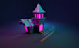 create low poly 3d environment and objects