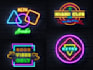 do retro 80s design also custom artistic glowing neon logo