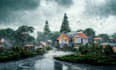 create 10 cozy rain, meditative, heavy rain sound video