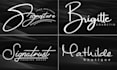 do handwriting, scripted, signature, cursive, custom logo