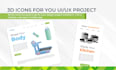 create custom 3d icons for website, app or interface