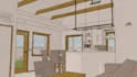 hand render interior perspective from your plan