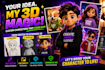 create cute 3d cartoon character mascot or avatar for your brand
