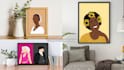 do minimalist vector faceless portrait illustration fot christmas gift