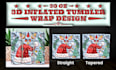 create 3d inflated tumbler wrap design