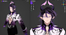 create 3d character model for game, vtuber anime shading