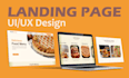 design web landing page or homepage, ui ux, prototype