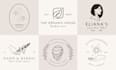 make hand drawn flower botanical line art boho logo design