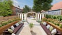 design landscape, terrace, backyard, pool, and patio