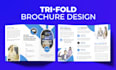 design  trifold brochure, print design or annual report