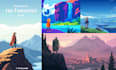 illustrate fantastic flat vector landscape illustration
