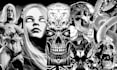 create black and white horror t shirt illustration