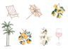 create unique watercolor hand drawn icons and illustrations