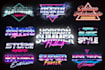 make an 80s futuristic synthwave logo with neon