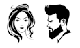 best black and white face silhouette logo minimalist face
