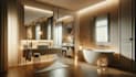 design bathroom in 3d and architectural render