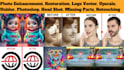 photo enhancement, restoration, logo vector, upscale, unblur