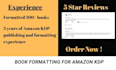 format books for KDP, lulu, barnes and nobles, book vault for print and  epub