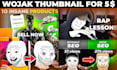 create wojak thumbnail for self improvement videos