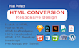 convert PSD to HTML, figma to HTML, sketch to HTML, HTML to wordpress