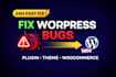 customize wordpress and woocommerce plugin and themes and fix errors in code