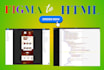 convert figma to HTML or wordpress with responsive website