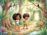 do children story book illustration watercolor