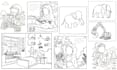 create line art illustrations for coloring book