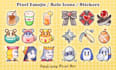 design discord stickers in cute pixel art style