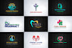 design medical clinic, mental health, dental, home care and pharmacy logo