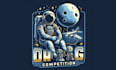 create astronaut, space, and planet logo design
