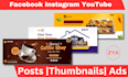 design attractive social media post instagram facebook linkedin ads templates