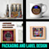 drawing all packaging and label with vintage engraving style