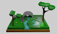 model low poly 3d environment for unreal or unity