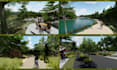 design 3d landscape,backyard,front yard,pool,garden,patio,outdoor with render