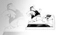 make an attractive black cartoon illustration