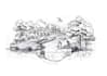 hand draw architectural and landscape design sketches