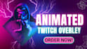 design an animated stream overlay, twitch overlay, twitch logo, twitch package