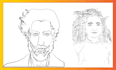 draw picture in a clean stencil, silhouette or line art